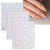 Aurora Holographic Nail Stickers, 16 Sheets Self-Adhesive Nail Decal Glitter Stars Heart Nail Art Decoration Design Supplies