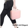 Bvser Travel Makeup Case, PU Leather Portable Organizer Makeup Train Case Makeup Bag Cosmetic Case with Adjustable Dividers for Cosmetics Makeup Brushes Women (Pink)