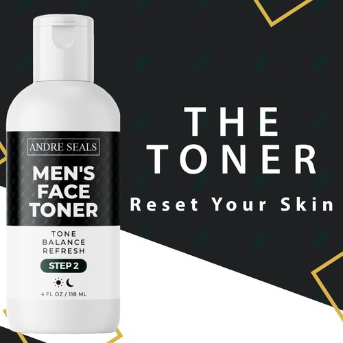 ANDRE SEALS Face Toner for Men| Infused with Organic Witch Hazel, Green Tea & Hyaluronic Acid | Face Tightener | Hydrating Toner and Smoothing | Men Self Care & Men Skin Care - 4 oz