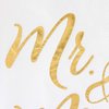 Juvale 50-Pack Mr and Mrs Napkins, Disposable Wedding Dinner Napkins for Reception, Rehearsal Dinner, Bridal Shower, Engagement Party (Gold Foil and White, 3-Ply, 4x8 in)