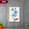 Illustration Of A Flower With Blue Flowers, Basil Organic Simplicity, Natural Core, Poster