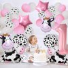 Cow Balloons, Holy Cow Im One Birthday Decorations Girl Cow Print Balloons 1st Birthday Party for Cow Farm Animal Theme Cowgirl First Birthday Party Supplies
