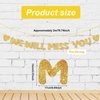 We Will Miss You Banner, Pre-Strung No DIY Glitter Bunting Banner Going Away Party Decorations for Office Work Farewell Goodbye Retirement Graduation Party Decorations Supplies (Gold)