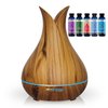 AROMAR Ultrasonic Oil Diffuser and Cool Mist Humidifier with 5 top Aromatic Oils for Aromatherapy Essential Oils, with 7 LED Colors and Auto Shut-Off for Home and Office, Large Capacity 400ml