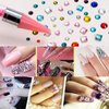 ZXUY Dual Ended Nail Rhinestones Picker Dotting Tools with 2 Extra Wax Head Nail Art Design Dotting Pen,DIY Nail Art Decoration Wax Tip Pencil for Gems Crystals Studs Beads (Purple)