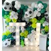 Green Black and White Balloons, 60 PCS Green and Black Balloons Set with Green Black White Confetti Balloons, Lime Green Balloons 12 Inch for Video Game Football Theme Party Kids Birthday Decorations