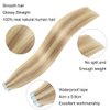 Czrleaty Mixed Blonde Tape In Hair Extensions Human Hair,Invisible Tape In Hair Extensions Human Hair,Seamless Remy Hair Extensions,Weft Hair Extensions Real Human Hair 20pcs 30g