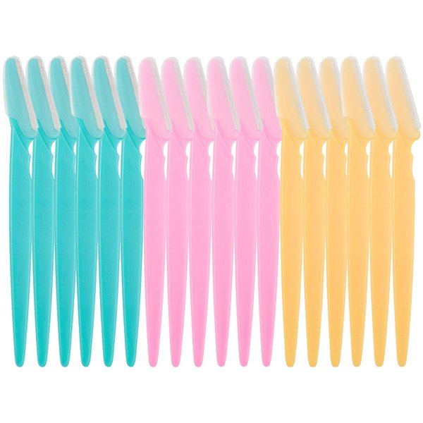 18 Pcs Eyebrow Razors Shaper, Safety Facial Hair Remover Face Shaver Trimmer, Exfoliating Dermaplaning Tool for Women and Men