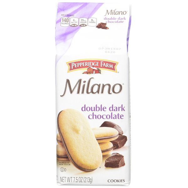 Pepperidge Farm Double Dark Chocolate Milano Cookies, 7.5-Ounce (Pack of 4)