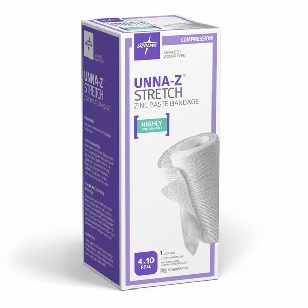Medline NONUNNAS140 Unna-Z Stretch Elastic Zinc Oxide Bandage