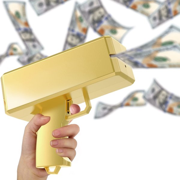Sopu Make it Rain Money Gun Paper Playing Spary Money Toy Gun, Prop Money Gun Cash Gun Toy Party Supplies (Passion Red)