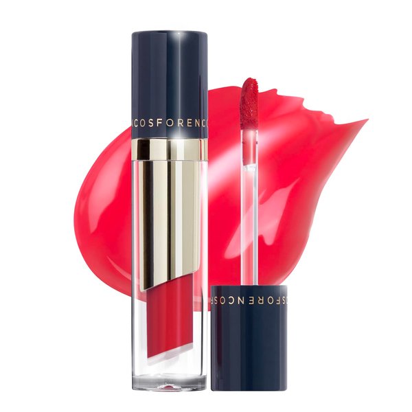 FORENCOS Tattoo Glass Lip Gloss Tint, Korean Glossy Tint/Stain, High Pigmentation, Glasting Shine, Long Lasting, Moisturizing, Lightweight, Non-Sticky Formula (04 POPPY)