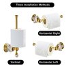 BATHSIR Crystal Toilet Paper Holder, Gold Toilet Roll Holder Modern Bathroom Accessories Zinc Alloy Tissue Hanger Wall Mounted