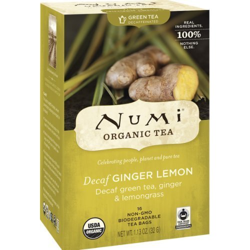 Numi Teas Numi Organic Tea Decaf Ginger Lemon Green Tea, 16 Count