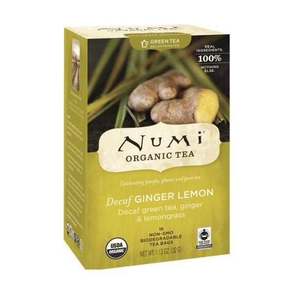 Numi Teas Numi Organic Tea Decaf Ginger Lemon Green Tea, 16 Count