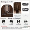 SLEEKALON Hair Toppers for Women Real Human Hair 150% Density Silk Base Medium Brown Top Hair Piece Topper Hair Wig Clips for Women with Thinning Hair Wiglets for Hair Loss Cover(10 Inch,04#)