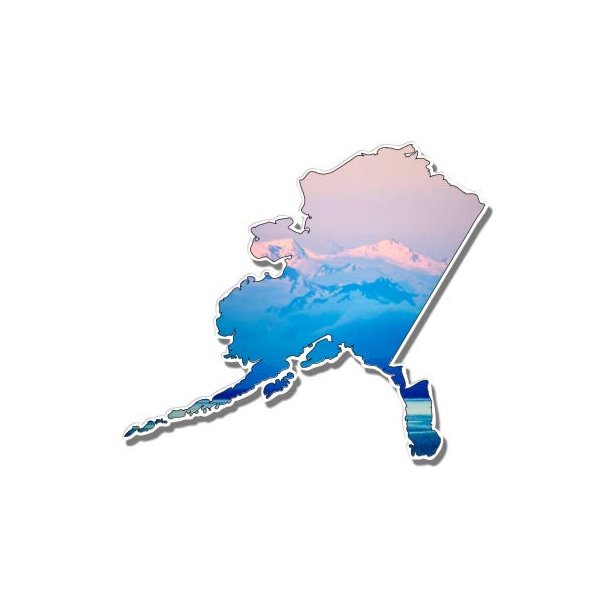 Alaska Mountains Snow Peaks Beautiful Sunrise - 8" Vinyl Sticker - for Car Laptop I-Pad - Waterproof Decal