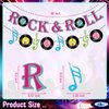 LARRAZABAL Rock and Roll Birthday Party Decorations, Music Themed Party Decorations Include Rock and Roll Banner Hanging Swirls Honeycomb Centerpiece 50s Party Decorations Baby Shower Supplies