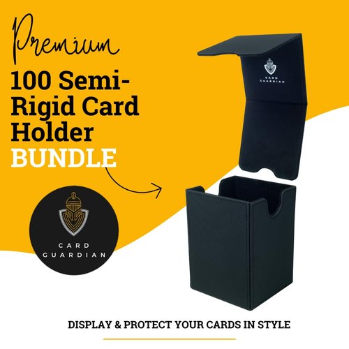 Card Guardian - Semi-Rigid Card Holder Bundle | Premium Deck Box with 100 Semi-Rigid Card Holders (Black)