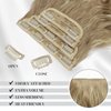 FESHFEN Clip in Hair Extensions 4 PCS Long Wavy Curly Thick Full Head Clip in Hairpieces Synthetic Natural Clip Hair Extension for Women, Dark Ash Blonde Mixed Bleach Blonde 20 inch