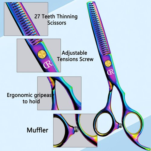 Professional Hair Thinning Shears 6 Inch Hair Cutting Teeth Scissors Hairdressing Texturizing Salon Shears Japanese 440c Stainless Steel Barber Haircut Scissors For Women/Men/kids