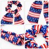 4th of July of Hair Accessories Set - 3Pcs American Flags Bandana Headband Red Blue White Hair Scarf Tie Patriotic Satin Scrunchies Hair Ties, Independence Day Costume Decorations for Women Girls