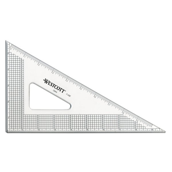 Westcott Grid Triangle, 10", 30/60 Degree, Transparent (T-4M)