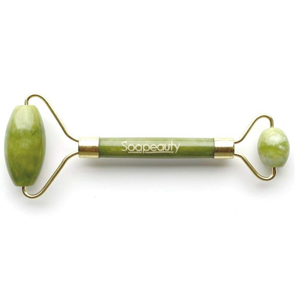 Jade Facial Roller Dual Action Face Therapy Massage 100% Natural Stone