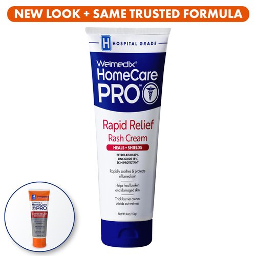 Welmedix HomeCare PRO Rapid Relief Adult Diaper Rash Cream – Extra Thick, Moisturizing Barrier Cream for Incontinence and Healing Cream/Zinc Oxide Cream/Skin Cream, (4oz Tube)
