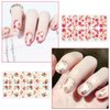 WOKOTO 16 Sheets Flowers Nail Polish Strips Stickers Self-Adhesive Full Nail Wraps for Women Daisy Rose Maple Leaf Flower Nail Stickers for Acrylic Nails with Nail File Stik On Nail Strips for Nails