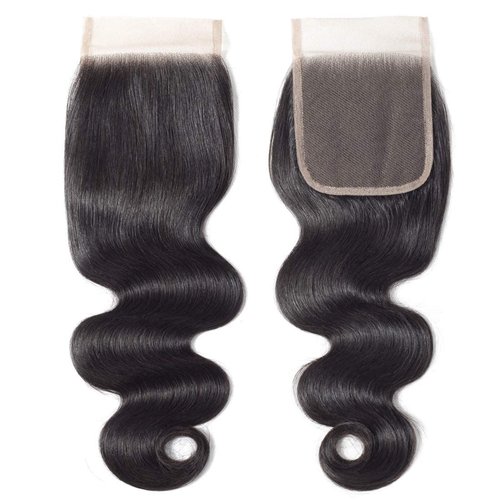 DMS Body Wave Closure Human Hair Lace Closure 4x4 Free Part Lace Closure 12A Brazilian Virgin Human Hair Top Swiss Lace Closure (4x4 black, 8 inch)