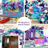 RUBFAC Mermaid Balloon Garland Kit, Mermaid Tail Arch Party Supplies with Purple Green Confetti Balloons for Mermaid Birthday Party Decorations