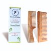 Fibrotech Global Wooden Neem Hair Comb Set | Neem Comb for Hair Growth & Scalp Massage | Wide-Tooth Handmade Detangling Comb for Men & Women | Organic, Eco-Friendly & Sustainable Hair Care | Pack of 2