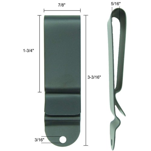 Quick Clip Pro Holster Clips, Black Oxide Steel for 1.75" Belts. IWB OWB Kydex, Leather, Hybrid Holster Making. w/Hardware Binding Posts/Screws Made in USA (1.75" 2-Pack)