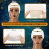 Syhood 4 Packs Halloween Bald Caps Makeup Latex Bald Head Wig Cap Bald Hat Costume Accessories for Women Men Adults(White,Stylish)