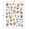 Colorful Celebration Birthday Party Stickers - Set of 92 on 2 Sticker Sheets, Happy Birthday Stickers, Birthday Party Stickers