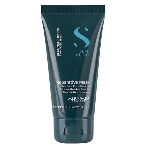 Alfaparf Milano Semi Di Lino Reconstruction Reparative Travel Size Mask - Color Safe Deep Conditioning Hair Mask - Damaged Hair Repair - Paraben and Paraffin Free - Vegan Formula (1.72 oz / 50 ml)