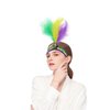 Dzrige Sequin Feather Headband Faux Feather Headdress Multicolor Feather Hair Band for Women's 20s Carnival Party Masquerade Cocktail Mardi Gras