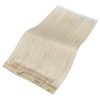 Sunny Wire Hair Extensions Platinum Blonde Adjustable Wire Human Hair Extensions with Clips in Real Hair Extensions Platinum Blonde Secret Hair Extensions Human Hair for Short Hair 80g 14inch