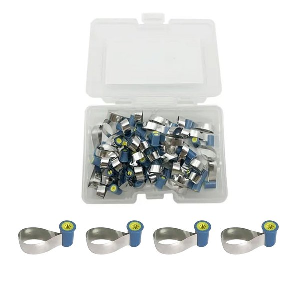 Windplusya Dental Double-Side Contoured Anatomically Shaped Matrix Bands, Adjustable Dental Matrices Matrix Bands, 0.03/0.038mm Knob Type Matrix (Yellow, 5mm)