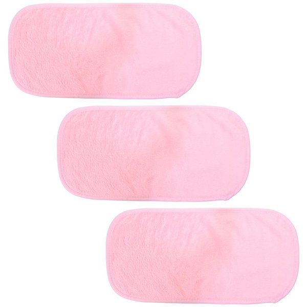 Mini Skater 3pcs Makeup Remover Face Towels Soft Microfiber Reusable Facial Wash Cloth for Skin Hand and Face Eye Lips Beauty Facial Cleansing Eraser (Pink)