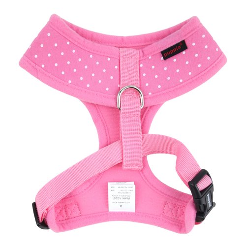 Puppia Dotty Dog Harness Over-The-Head No Pull No Choke Walking Training Adjustable for Small & Medium Dog, Small, Pink