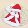 Zhenpony Christmas Cat Dog Costume Pet Cape, Cat Cloak with Xmas Hat, Soft and Thick Red Velvet Apparel for Cats and Puppy, Funny Christmas Pet Dress Up