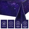 Space Party Tablecloth Purple Nebula Galaxy Plastic Table Cover Space Star Tablecloth Disposable Starry Night Sky Table Cover for Birthday Home Decorations and Supplies, 54 X 108 Inch (3 Pack)