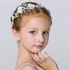 WILLBOND 2 Pieces Wedding Flower Crown Princess Wedding Headpiece Baptism Gift Communion Veil Crystal Tiara for Girls Wedding and Flower Girls