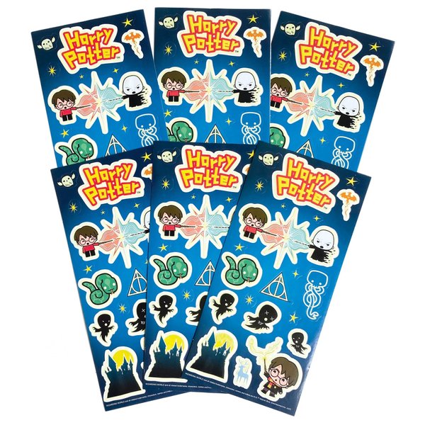 Playhouse Harry Potter Glow in The Dark Set of 3 Sticker Packs for Crafts, Trading & Collecting - Chibi Characters