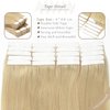 LacerHair New Hair Extensions Human Hair Tape in Skin Weft Seamless Extensions 60A Ash Platinum Blonde 100% Real Remi Remy Human Hair Silky Straight 20 Pcs/Pack 18 Inch