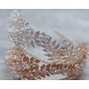 Aimimier Bridal Crystal Leaf Vine Tiara Crown Gold Leaf Headband Wedding Headpiece Bridesmaid Prom Festival Hair Accessories for Women and Girls (Silver)