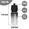 24oz Bike Water Bottle, Sport Squeeze Water Bottle Leakproof BPA Free with Capacity Scale w/Pull Top Lid, Reusable, for Bicycle, Gym, Hiking 2 Pack