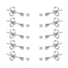 FOSIR 10 Pairs Tiny Women's Stainless Steel Round Clear Cubic Zirconia Stud Earrings (2mm CZ, Surgical Steel)